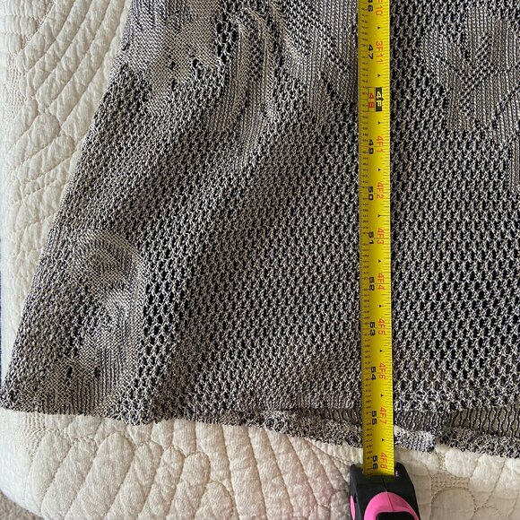 VTG 90s Damianou Silver Mesh/Lace Sexy Party Prom Evening Gown 2-Piece - Picture 17 of 17